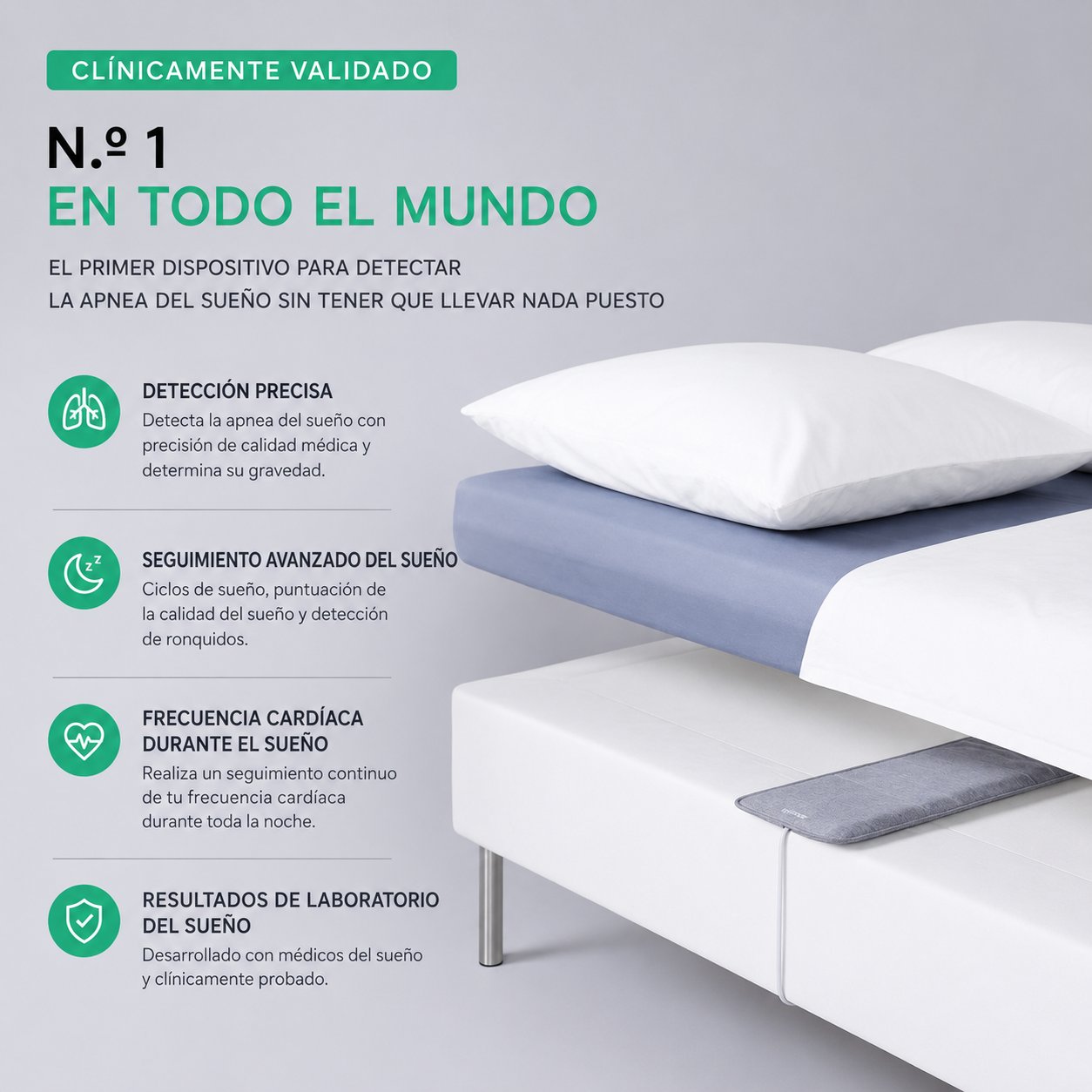Dispositivo de Control del Sueño detecta apnea sin llevar nada puesto